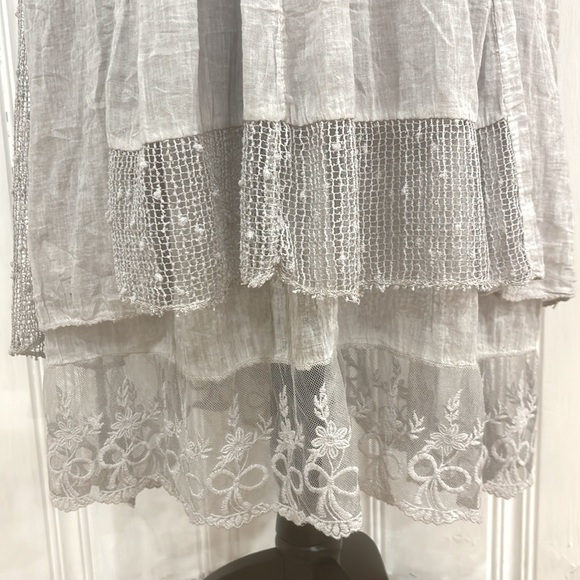 Ultra comfortable light grey cotton and lace dress - Picture 1 of 8